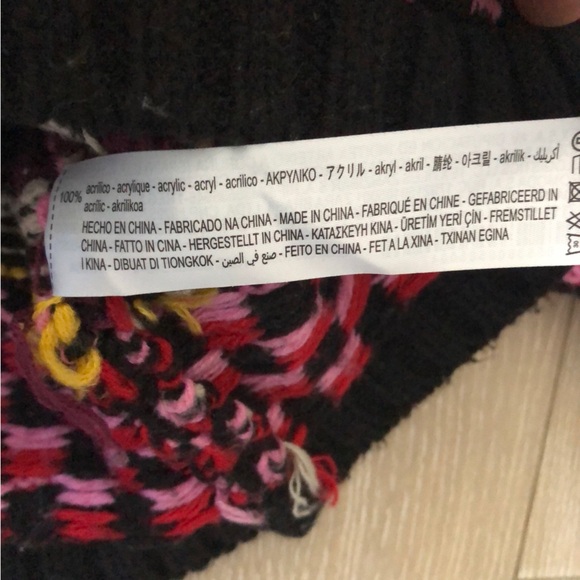 Zara Jacquard Multicolored Cropped Pocket Cardigan Jacket Size L - Picture 10 of 11